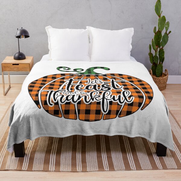 Item preview, Let's Feast & Be Thankful: Buffalo Plaid Pumpkin designed and sold by Happy Puppy Print On Demand.