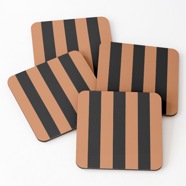 Item preview, Orange and Black Vertical Stripe Pattern 2022 Trending Color - Hue - Shade - Colour Pantone Tomato Cream 16-1348 designed and sold by ColorOfTheYears.
