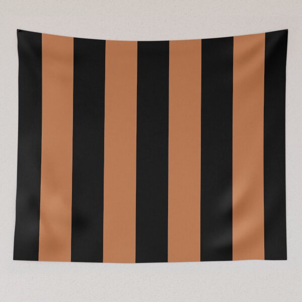 Item preview, Orange and Black Vertical Stripe Pattern 2022 Trending Color - Hue - Shade - Colour Pantone Tomato Cream 16-1348 designed and sold by ColorOfTheYears.