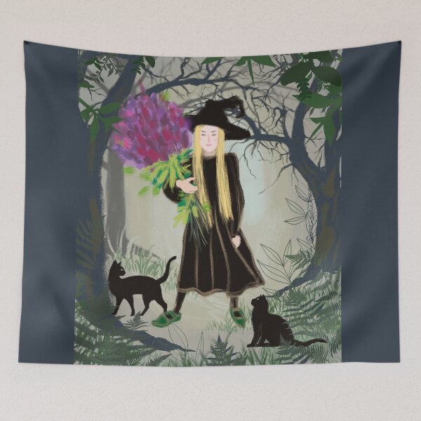 Item preview, Witch with a bouquet designed and sold by orangerinka.