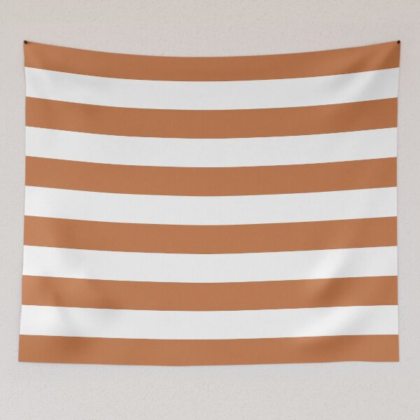Item preview, Orange and White Horizontal Stripe Pattern 2022 Trending Color - Hue - Shade - Colour Pantone Tomato Cream 16-1348 designed and sold by ColorOfTheYears.