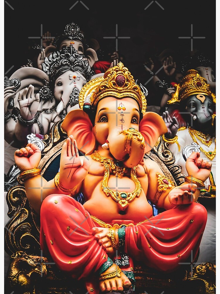 Lord Ganesha Full Close Wallpaper Stock Image - Image of poster, flower:  201330599