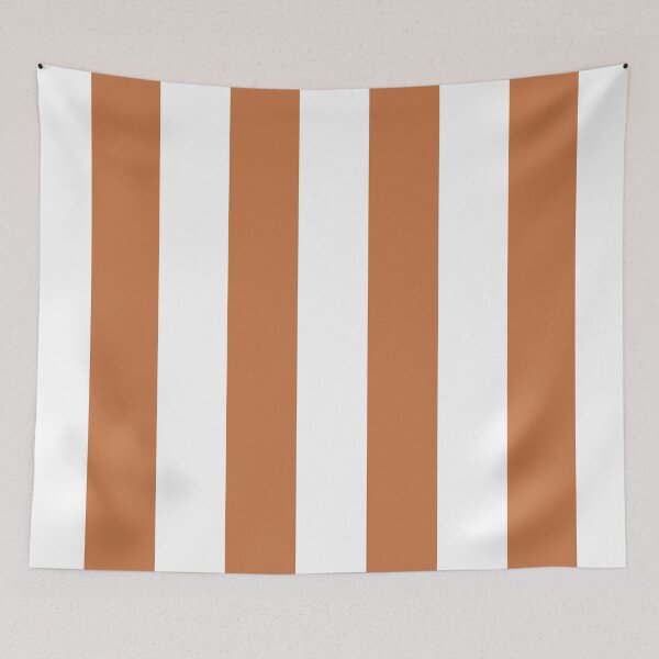 Item preview, Orange and White Vertical Stripe Pattern 2022 Trending Color - Hue - Shade - Colour Pantone Tomato Cream 16-1348 designed and sold by ColorOfTheYears.