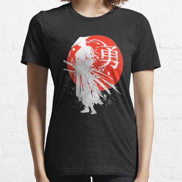 Vintage Paint Japanese Samurai Warrior Retro Japan Calligraphy for Courage Essential T-Shirt