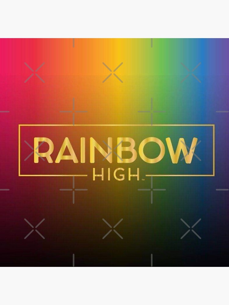 Rainbow high logo with rainbow background Premium Matte Vertical Poster ...