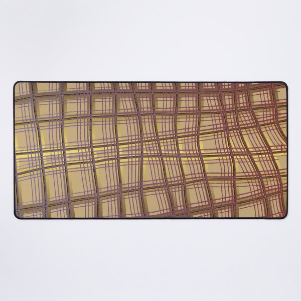 Pattern Design013 Abstract Golden Brown Lines Desk Mat