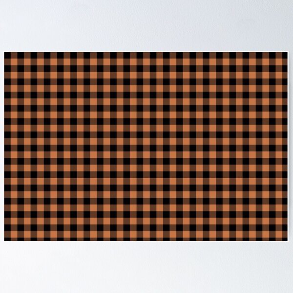 Item preview, Orange and Black Buffalo Plaid Pattern 2022 Trending Color - Hue - Shade - Colour Pantone Tomato Cream 16-1348 designed and sold by ColorOfTheYears.