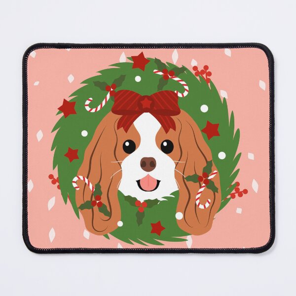 Item preview, Cavalier King Charles Spaniel Christmas Wreath designed and sold by Lulupainting.