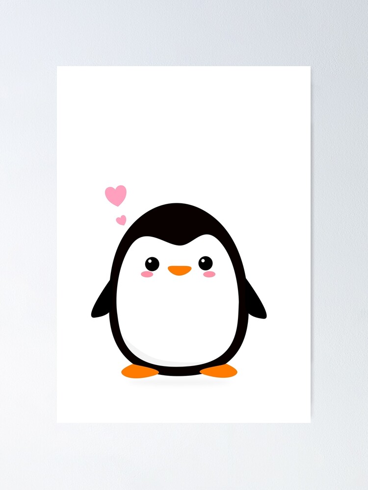 Poster Pingouin Mignon Par Happinessinatee Redbubble