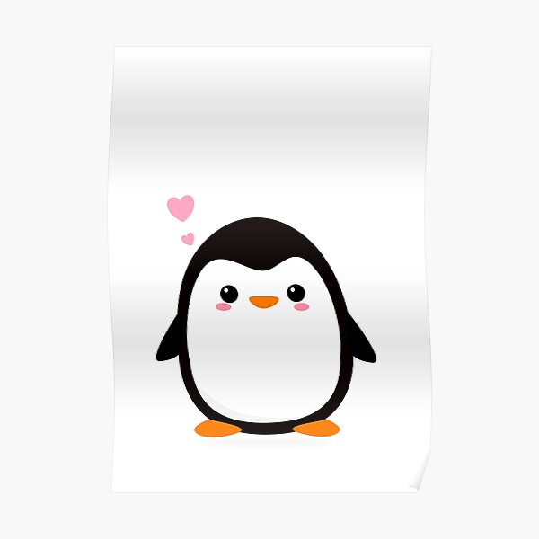 Poster Kawaii Penguin Redbubble