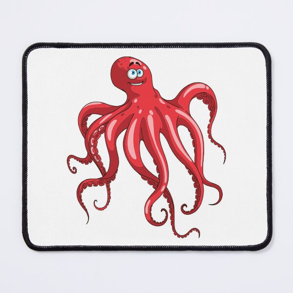 Item preview, Afraid red octopus designed and sold by treasure-crafts.