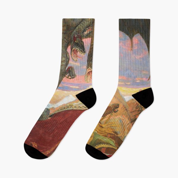 Item preview, Knight vs Dragon vintage Illustration designed and sold by Vintage Designs +.