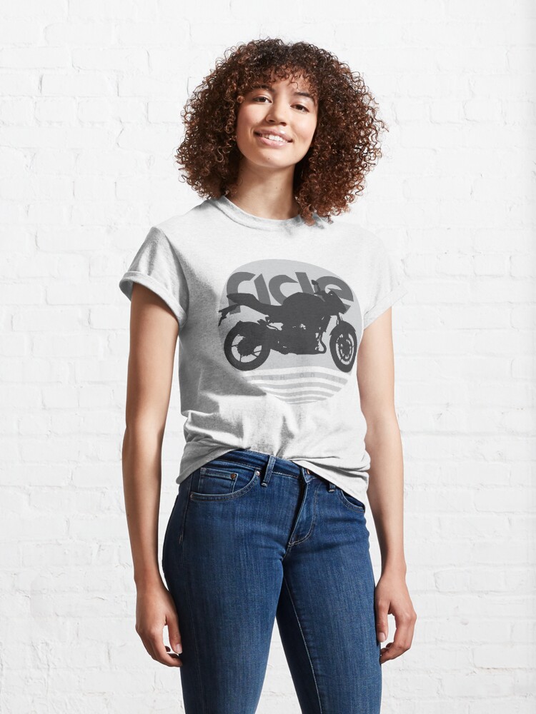 Thumbnail 4 of 7, Classic T-Shirt, Ride kawasaki z400 sun designed and sold by NighOnJoy.