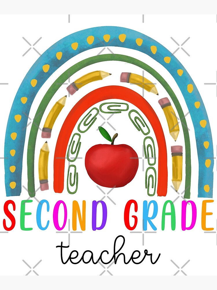 Second Grade Teacher Leopard Rainbow 2nd Grade Back To School Poster for  Sale by SpaceArtDesigns