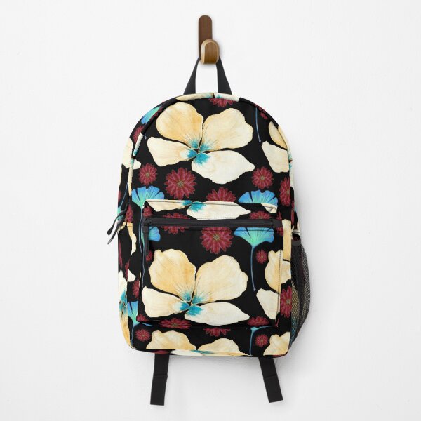 Item preview, black botanical pattern yellow flower and gingko leaf designed and sold by AnnaBaldon.