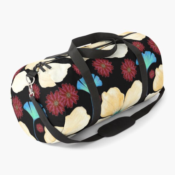 Item preview, black botanical pattern yellow flower and gingko leaf designed and sold by AnnaBaldon.