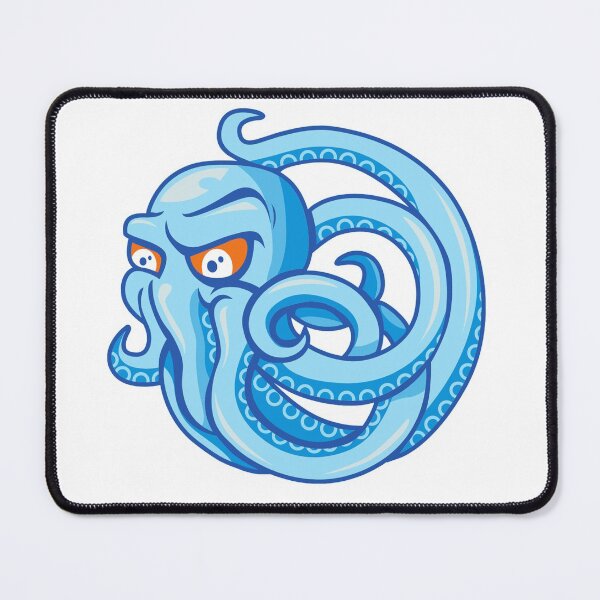 Item preview, angry blue octopus blue ocean sea monster designed and sold by treasure-crafts.