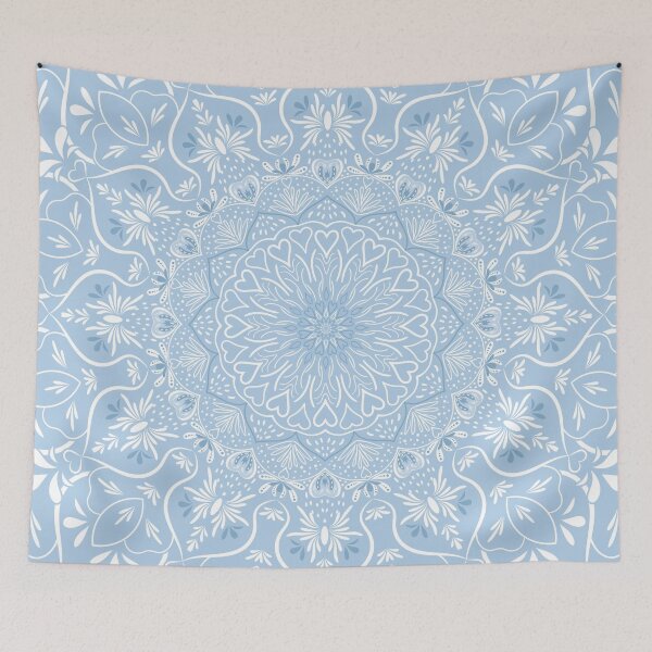 Item preview, Elegant Light Blue Boho Mandala Flower Pattern designed and sold by Eng-Sun.