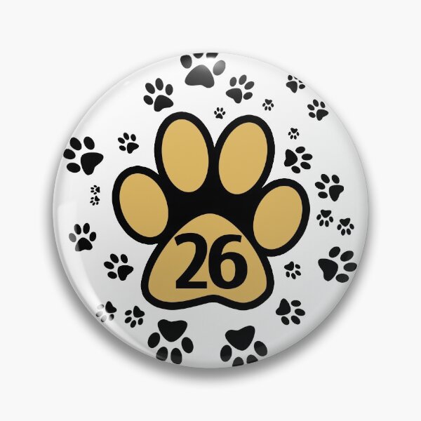 Item preview, Paw prints with number twenty six - numbers designed and sold by MadandMean.