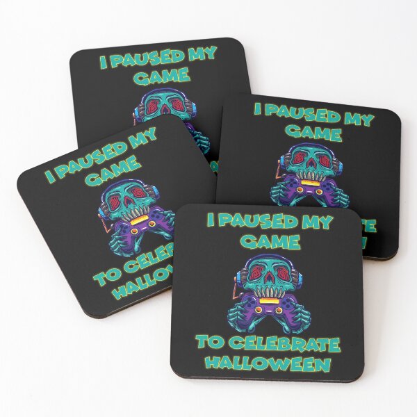 Item preview, I paused my game to celebrate Halloween- Halloween gamer skull designed and sold by Designs Of all kinds.