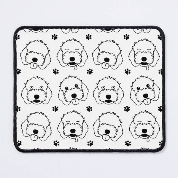 Item preview, Black and White Cockapoo Cavapoo Cavoodle Dog Emoji designed and sold by Lulupainting.