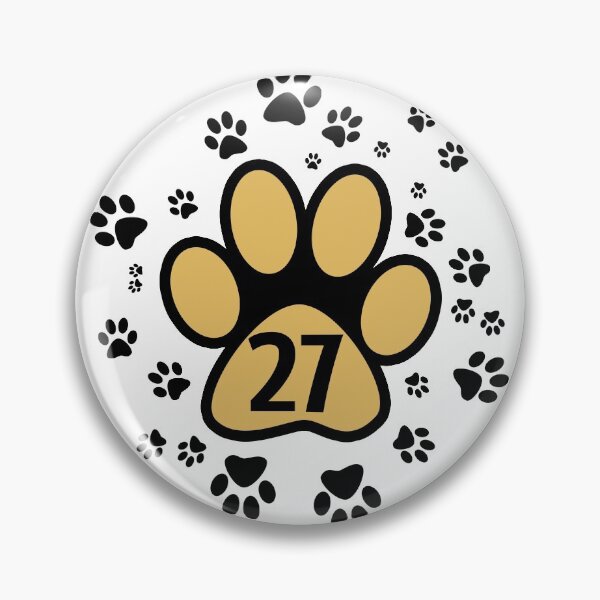 Item preview, Paw prints with number twenty-seven - numbers designed and sold by MadandMean.