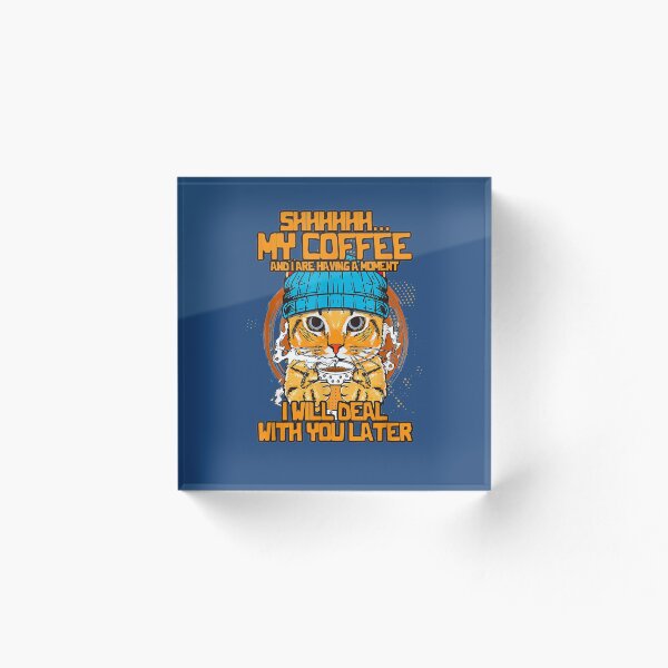 Aperçu de l'œuvre Mon café et moi passons un moment à boire du café avec un chat créée et vendue par BUFFALOBIGS.