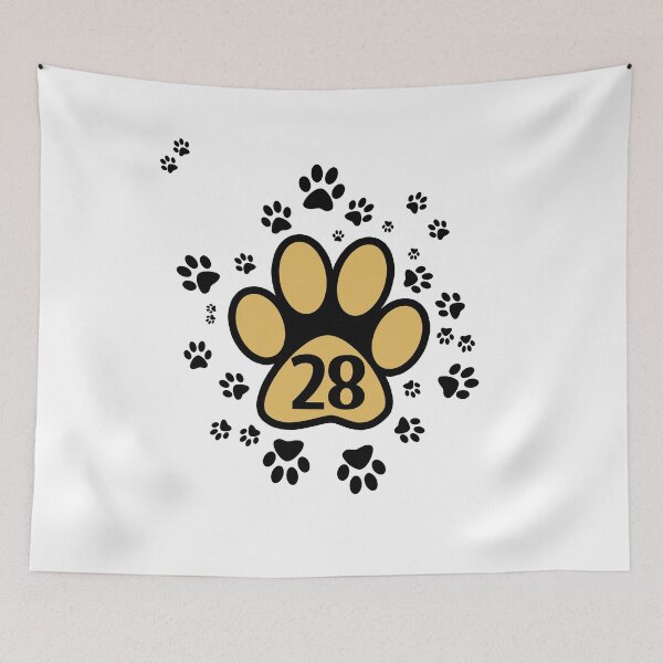 Item preview, Paw prints with number twenty eight - numbers designed and sold by MadandMean.