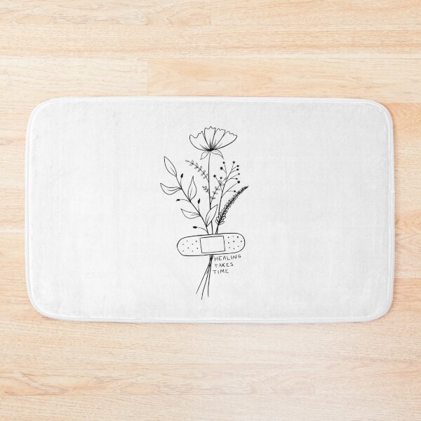 Item preview, Healing Takes Time | Minimalist Floral Quote designed and sold by ilustraliza.