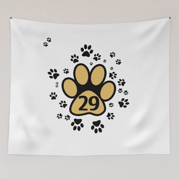 Item preview, Paw prints with number twenty nine - numbers designed and sold by MadandMean.