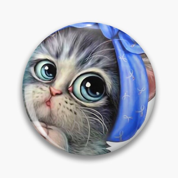 Item preview, Paws For The Cure Diabetes Awareness Cute Cat Blue Ribbon  designed and sold by BUFFALOBIGS.