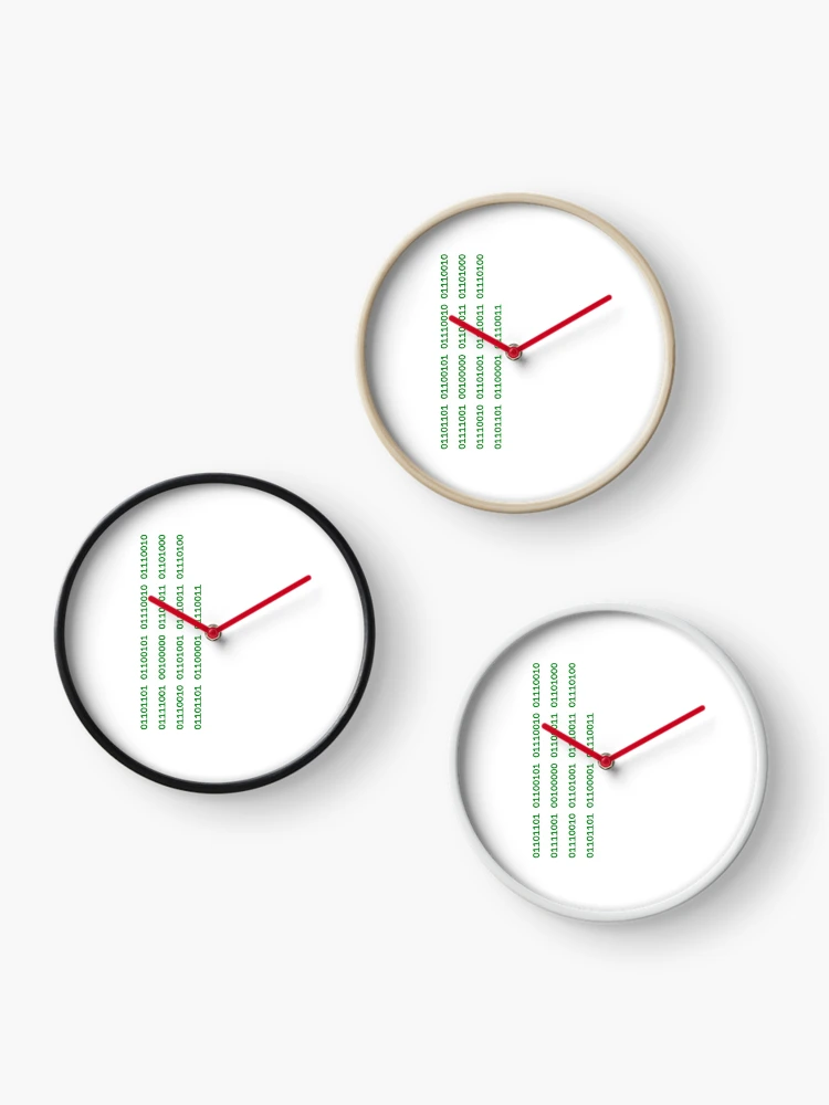 Thumbnail 3 of 4, Clock, Merry Christmas binary code designed and sold by bravoalpha.