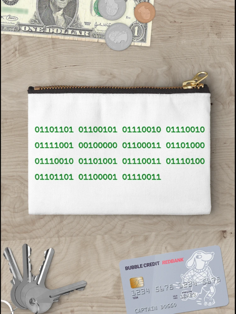 Thumbnail 3 of 4, Zipper Pouch, Merry Christmas binary code designed and sold by bravoalpha.