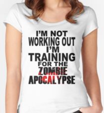 Training für die Zombie Apokalypse (dunkler Text) Tailliertes Rundhals-Shirt