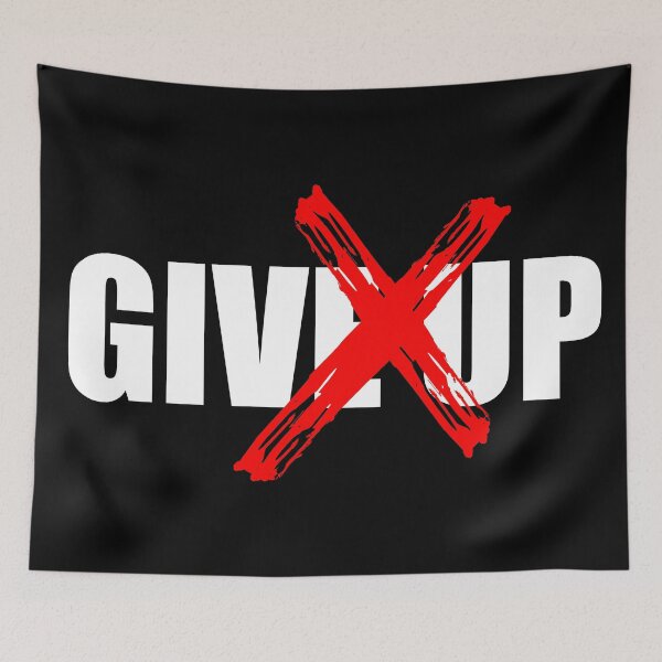 Item preview, NEVER GIVE UP (BLACK) designed and sold by AnaelDraw.
