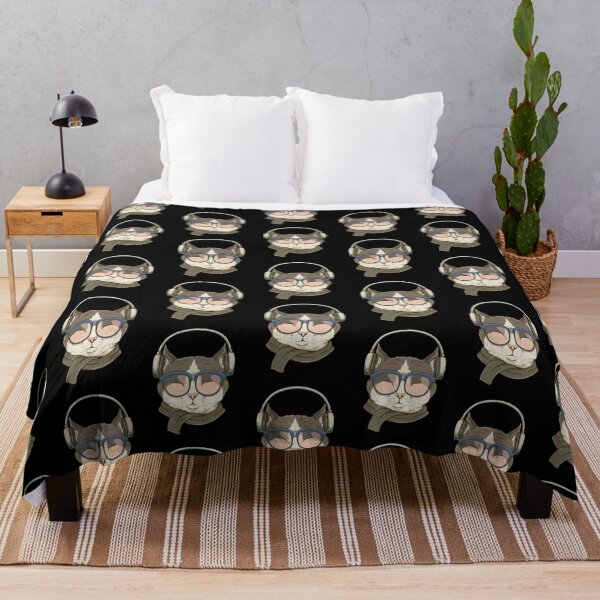 Item preview, Listening to Music: Cat in glasses designed and sold by OutofFocusShop.