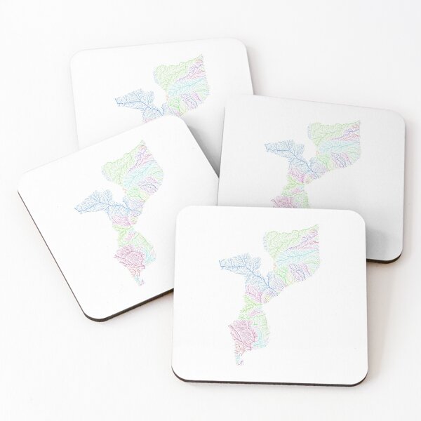 Item preview, Mozambique River Basin Map in Rainbow Colours with White Background designed and sold by GrasshopperGeo.