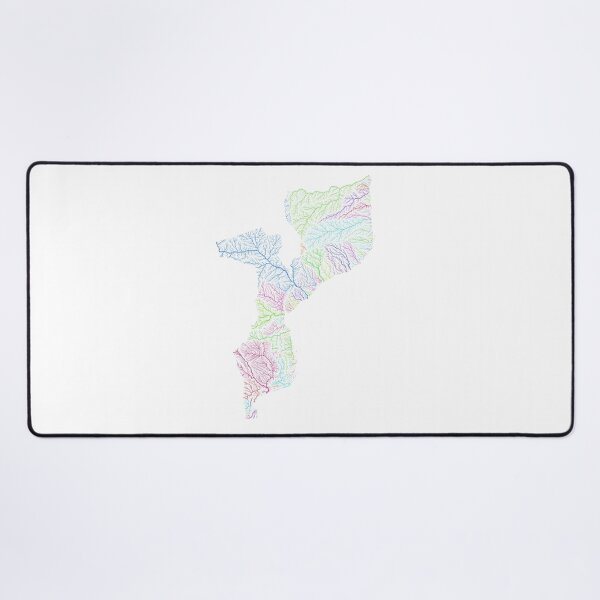 Item preview, Mozambique River Basin Map in Rainbow Colours with White Background designed and sold by GrasshopperGeo.