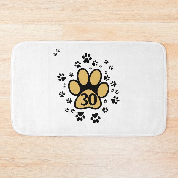 Item preview, Paw prints with number thirty - numbers designed and sold by MadandMean.