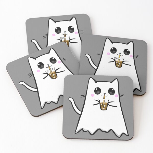 Item preview, Iced Coffee Ghost Cat designed and sold by KilkennyCat Art.