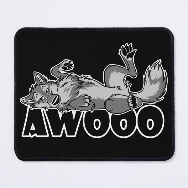 Lazy AWOO feral Wolf Mouse Pad