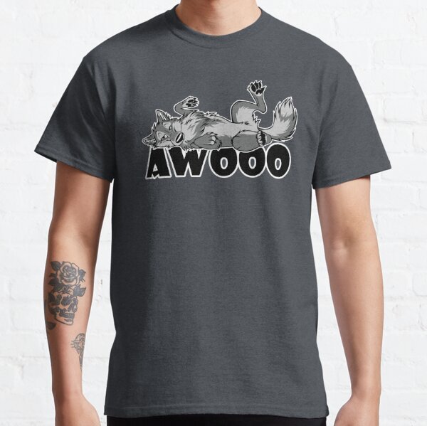 Lazy AWOO feral Wolf Classic T-Shirt