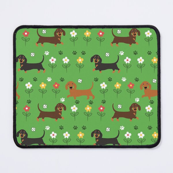 Item preview, Dachshund Sausage Dog and Flowers designed and sold by Lulupainting.