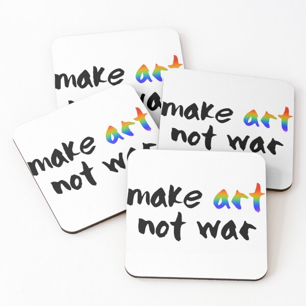 Item preview, Make art not war - black and rainbow designed and sold by annaguerrawords.