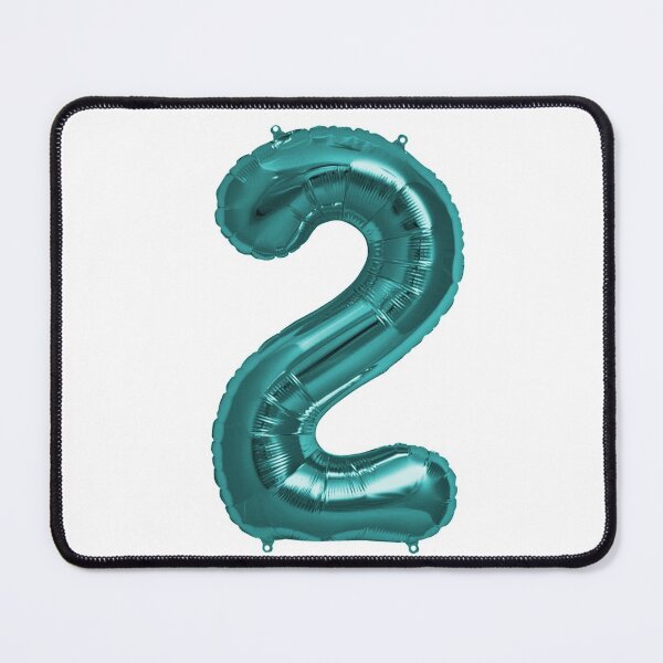 Item preview, Two Number 2 Metallic Aqua Blue Mylar Foil Helium Balloon for Two Year Old Toddler Birthday  designed and sold by Birthdates.