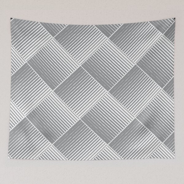 Item preview, Gray and White Square Mosaic Stripe Pattern 2022 Trending Color - Hue - Shade - Colour Pantone Ultimate Gray 17-5104 designed and sold by ColorOfTheYears.