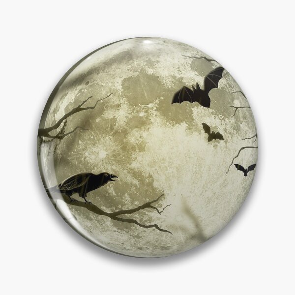 Item preview, Spooky Halloween Full Moon Image with Crow and Bats designed and sold by GoatsheadCastle.