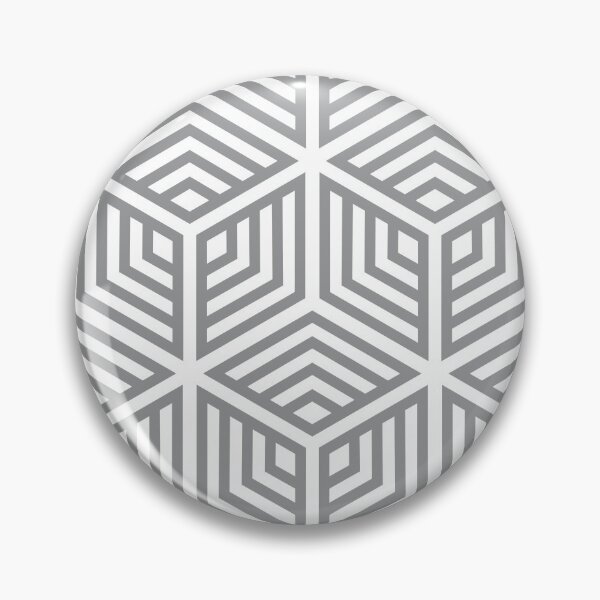 Item preview, Gray and White Ornamental Cube Geometric Pattern 2022 Trending Color - Hue - Shade - Colour Pantone Ultimate Gray 17-5104 designed and sold by ColorOfTheYears.