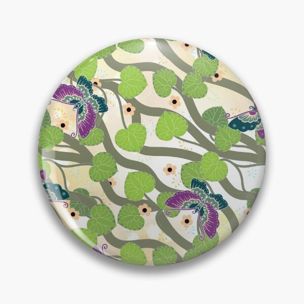 Item preview, Decorative pattern butterflies and black-eyed Suzanne nude green purple designed and sold by MelAislingArt.