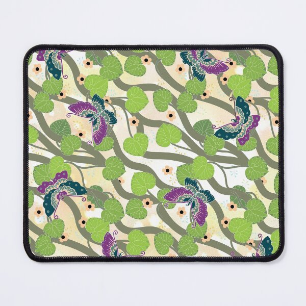 Item preview, Decorative pattern butterflies and black-eyed Suzanne nude green purple designed and sold by MelAislingArt.